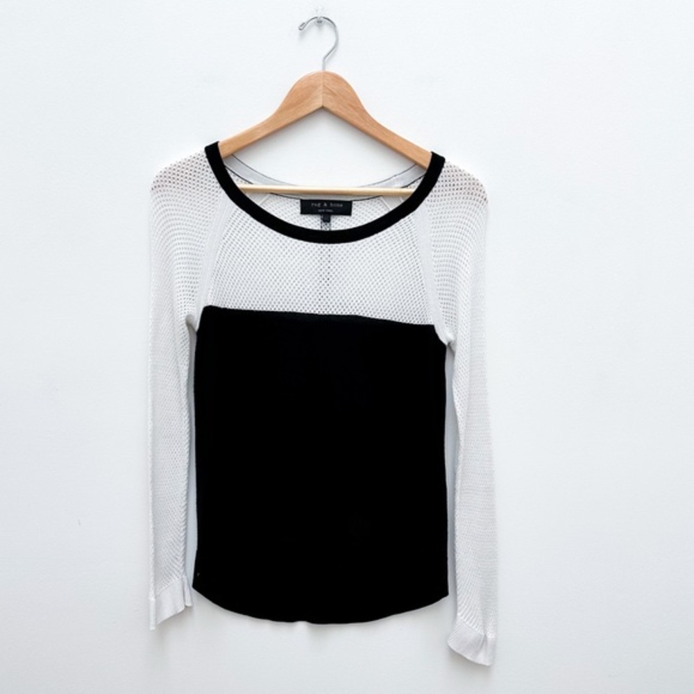 Rag & Bone Crewneck Colorblock Pullover Sweater - image 1